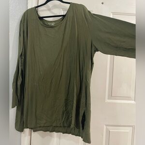Terra & Sky Olive Green Long Sleeve Top sz 4X
